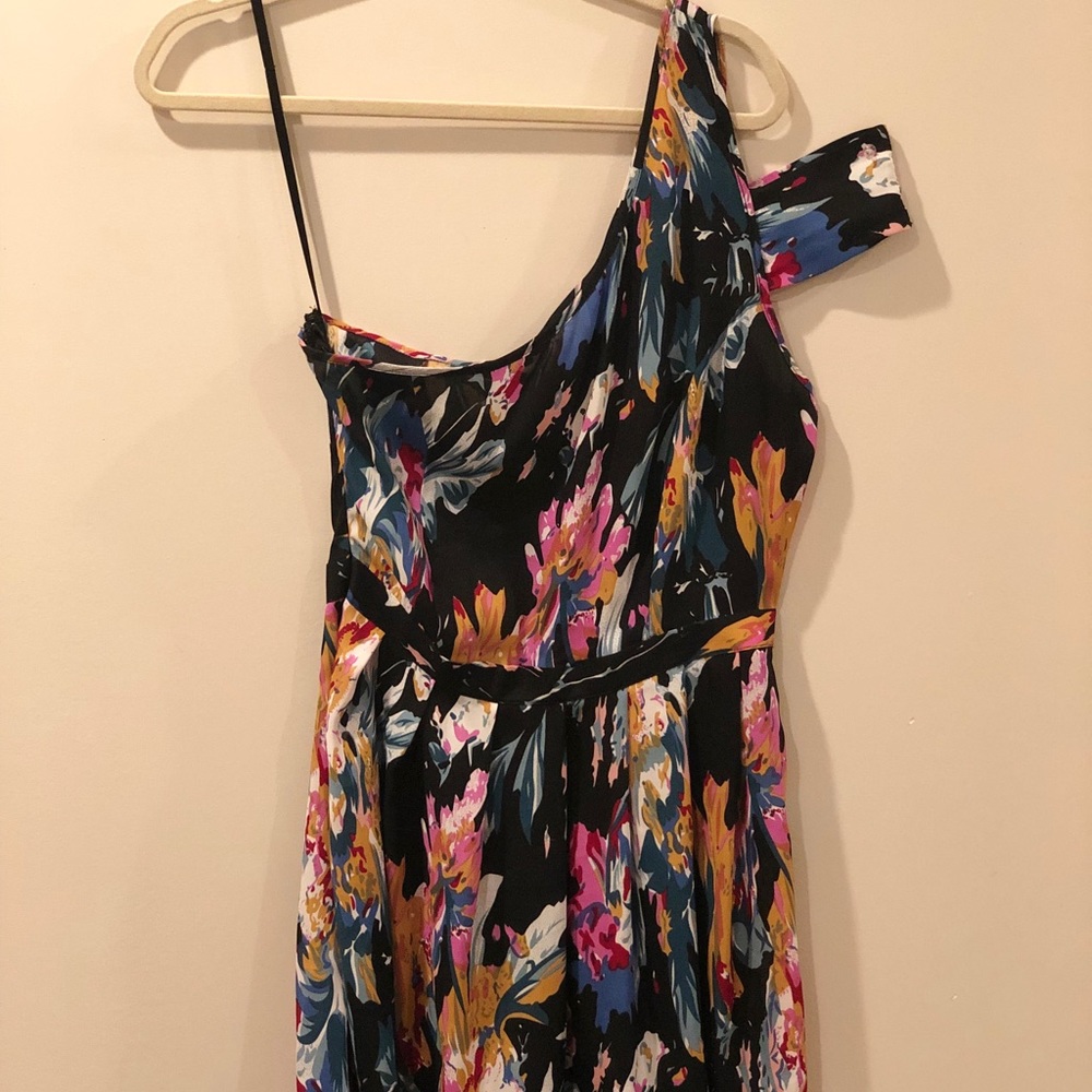 One Shoulder Printed Mini Dress